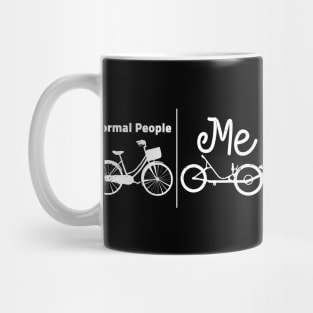 Normal bikers vs recumbent bikers / recumbent bicycle gifts, recumbent lover present Mug